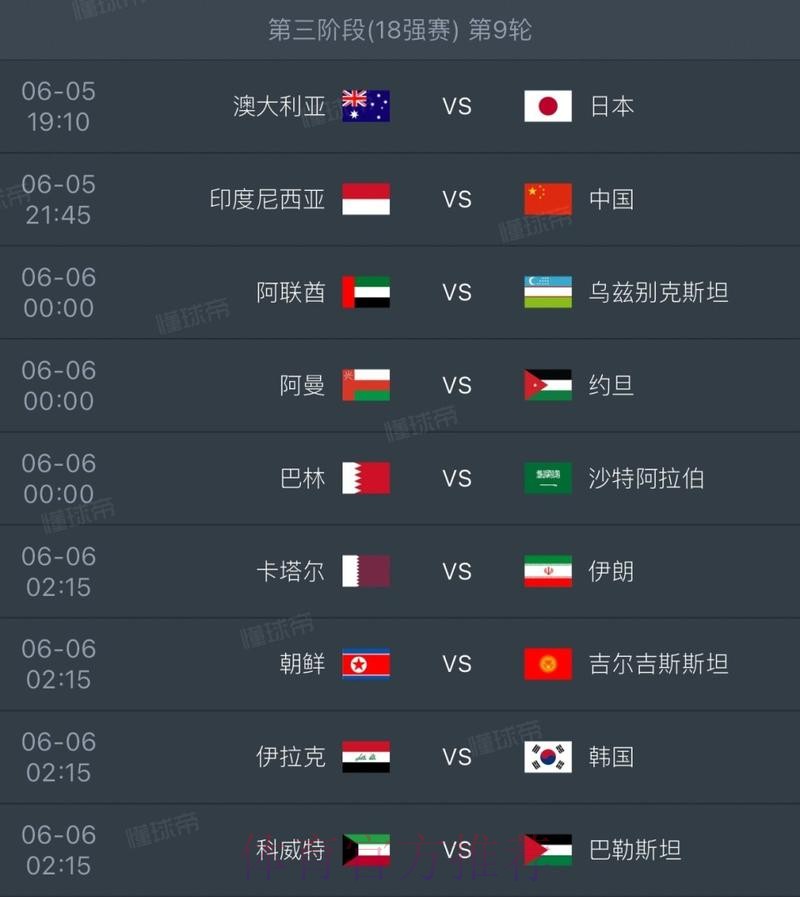 世界杯每日赛程高清